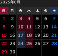 来月のカレンダー