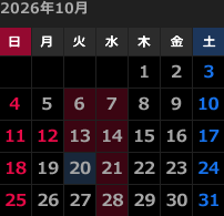 来月のカレンダー